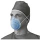 Medline Cone-style Face Mask - Blue - Latex-free, Fluid Resistant, Rounded Edge - 50 / Box