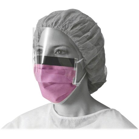 Medline Fluid-resistant Face Mask - Cellulose - Purple - Fluid Resistant, Earloop Style Mask, Fog Resistant, Latex-free - 25 / B