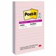 Post-it Super Sticky Lined Recycled Notes - Wanderlust Pastels Color Collection - 270 - 4" x 6" - Rectangle - 90 Sheets per Pad 