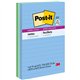 Post-it Super Sticky Notes - Oasis Color Collection - 270 - 4" x 6" - Rectangle - 90 Sheets per Pad - Ruled - Washed Denim, Fres