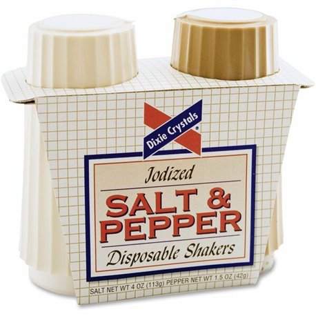 Dixie Crystals Salt & Pepper Shakers Set - Salt, Pepper - 2/Pack