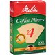 Melitta Super Premium No. 4 Coffee Filters - Gluten-free, Double Crimped, Disposable, Burst Resistant, Tear Resistant - 100 / Pa