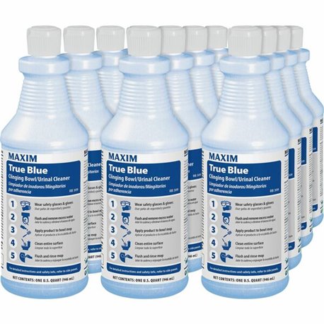 Midlab True Blue Clinging Bowl Cleaner - Ready-To-Use - 32 fl oz (1 quart) - Mint Scent - 12 / Carton - Scrub-free, Fume-free - 