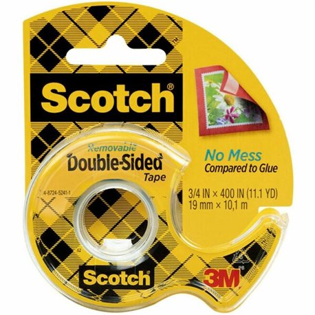 Scotch Removable Double-Sided Tape - 3/4"W - 11.11 yd Length x 0.75" Width - 1" Core - Acrylic - Dispenser Included - Handheld D