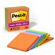 Post-it Super Sticky Lined Notes - Energy Boost Color Collection - 540 - 4" x 4" - Square - 90 Sheets per Pad - Ruled - Vital Or
