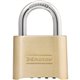 Master Lock Resettable Combination Lock - 4 Digit - 0.31" Shackle Diameter - Brass - Brass - 1 Each