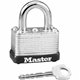 Master Lock Warded Padlock - Keyed Different - 0.25" Shackle Diameter - Cut Resistant, Dirt Resistant - Laminated Steel - Silver