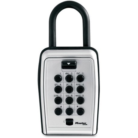 Master Lock Portable Key Safe - Push Button Lock - Weather Resistant, Scratch Resistant - for Door - Overall Size 7.2" x 5.3" x 