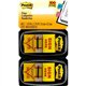 Post-it Message Flags - 100 x Yellow - 1" x 1 3/4" - Arrow, Rectangle - Unruled - "SIGN HERE" - Yellow - Removable, Self-adhesiv