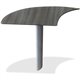 Mayline Medina Curved Desk Extension, Left - 1" Work Surface, 28" x 47"29.5" - Beveled Edge - Material: Steel - Finish: Gray, La