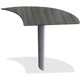 Mayline Medina Curved Desk Extension, Right - 1" Work Surface, 28" x 47"29.5" - Beveled Edge - Material: Steel - Finish: Gray, L