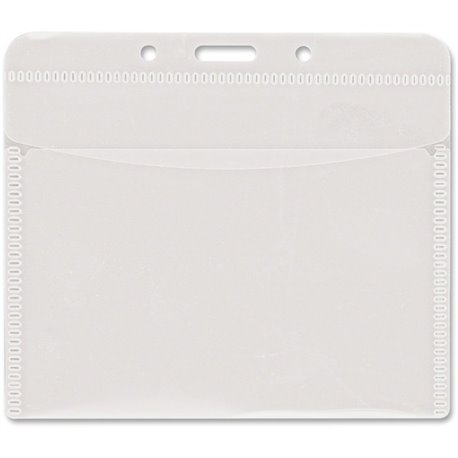 Advantus PVC-Free Horizontal Badge Holder - Support 4" x 3" Media - Horizontal - Polypropylene - 50 / Pack - Clear