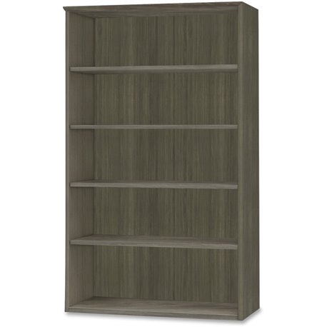 Mayline Medina Series Gray Laminate. 5-Shelf Bookcase - 36" x 13"68" Bookshelf, 1" Shelf - 5 Shelve(s) - 4 Adjustable Shelf(ves)