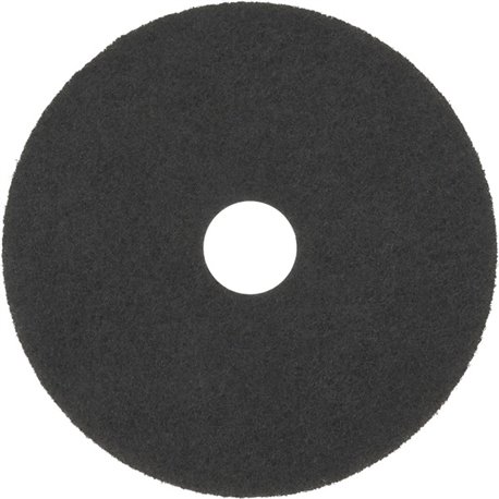 3M Black Stripper Pad 7200 - 5/Carton - Round x 10" Diameter - Stripping, Floor - Concrete, Vinyl Composition Tile (VCT) Floor -