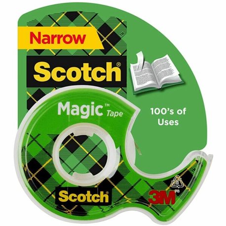 Scotch Magic Tape - 12.50 yd Length x 0.50" Width - 1" Core - Permanent Adhesive Backing - Dispenser Included - Handheld Dispens