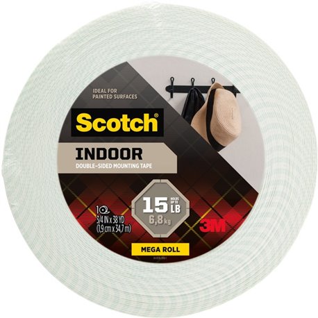 Scotch Double-Coated Foam Mounting Tape - 38 yd Length x 0.75" Width - 1" Core - 0.06 mil - Temperature Resistant, Long Lasting 