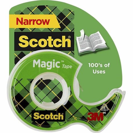 Scotch Dispensing Matte Finish Magic Tape - 18.06 yd Length x 0.75" Width - 1" Core - Permanent Adhesive Backing - Dispenser Inc