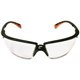 3M Privo Unisex Protective Eyewear - Standard Size - Ultraviolet Protection - Orange - Clear Lens - Black Frame - Comfortable, A