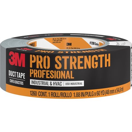 Scotch Pro Strength Duct Tape - 60 yd Length x 1.88" Width - 3" Core - Polyethylene Coated Cloth Backing - Water Proof, Weather 