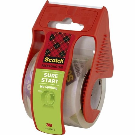 Scotch Sure Start Packaging Tape - 22.20 yd Length x 1.88" Width - 2.6 mil Thickness - 1.50" Core - Synthetic Rubber Backing - D