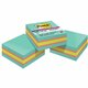 Post-it Super Sticky Notes Cube - 3" x 3" - Square - Aqua Splash, Sunnyside, Power Pink - 3 / Pack