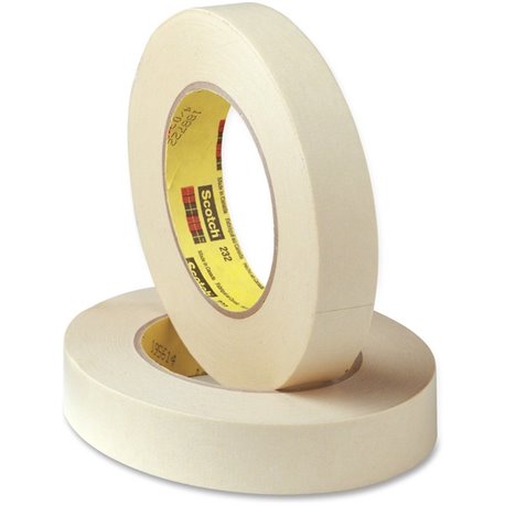 Scotch 232 High-performance Masking Tape - 60 yd Length x 1" Width - 6.3 mil Thickness - 3" Core - Rubber Backing - Solvent Resi