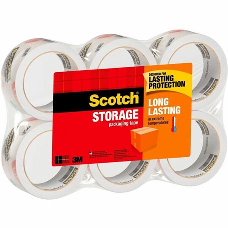 Scotch Long-Lasting Storage/Packaging Tap - 54.60 yd Length x 1.88" Width - 2.4 mil Thickness - 3" Core - Acrylic - Long Lasting