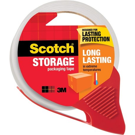 Scotch Long-Lasting Storage/Packaging Tape - 38.20 yd Length x 1.88" Width - 2.4 mil Thickness - 3" Core - Acrylic Backing - Dis