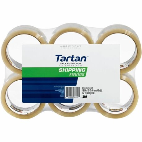 Tartan General-Purpose Packaging Tape - 54.60 yd Length x 1.88" Width - 1.9 mil Thickness - 3" Core - Rubber Resin Backing - Nic