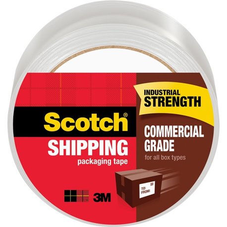 Scotch Commercial-Grade Shipping/Packaging Tape - 54.60 yd Length x 1.88" Width - 3.1 mil Thickness - 3" Core - Synthetic Rubber