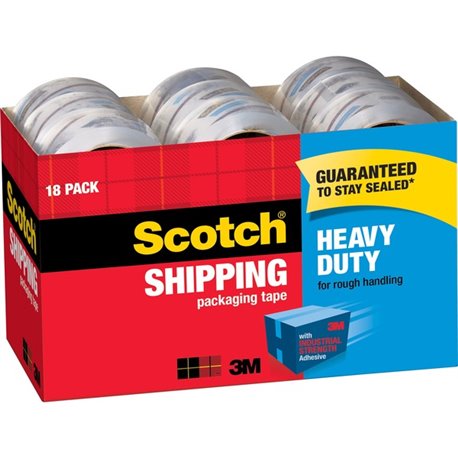 Scotch Heavy-Duty Shipping/Packaging Tape - 54.60 yd Length x 1.88" Width - 3.1 mil Thickness - 3" Core - Tear Resistant, Split 