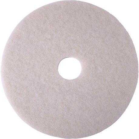 3M White Super Polish Pad 4100 - 5/Pack - Round x 14" Diameter x 1" Thickness - Floor, Buffing, Polishing - Ceramic Tile, Concre