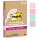 Post-it Super Sticky Adhesive Note - 4" x 6" - Rectangle - 45 Sheets per Pad - Assorted Wanderlust Pastel - Repositionable - 4 /