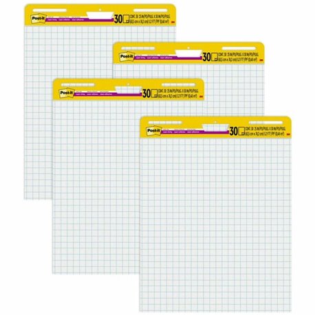 Post-it Self-Stick Easel Pad Value Pack with Faint Grid - 30 Sheets - Stapled - Feint - Blue Margin - 18.50 lb Basis Weight - 25