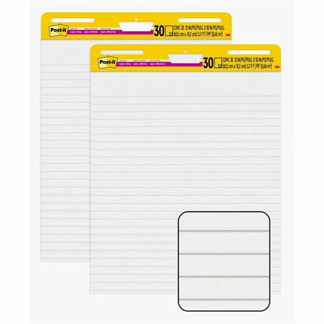 Post-it Super Sticky Easel Pad - 30 Sheets - Ruled25" x 30" - Self-stick, Resist Bleed-through, Handle, Sturdy Backcard, Univers