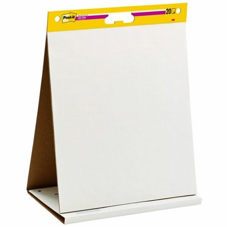 Post-it Super Sticky Tabletop Easel Pad with Dry Erase Surface - 20 Sheets - Plain - Stapled - 18.50 lb Basis Weight - 20" x 23"