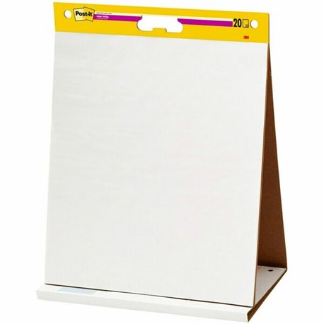 Post-it Tabletop Easel Pads - 20 Sheets - Plain - Stapled - 18.50 lb Basis Weight - 20" x 23" - White Paper - Resist Bleed-throu