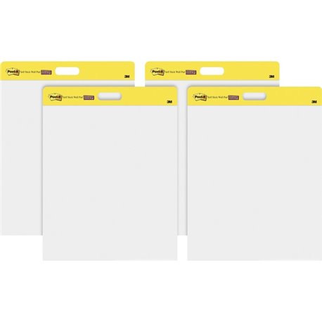 Post-it Self-Stick Wall Pads - 20 Sheets - Plain - Stapled - 18.50 lb Basis Weight - 20" x 23" - White Paper - Self-adhesive, Re