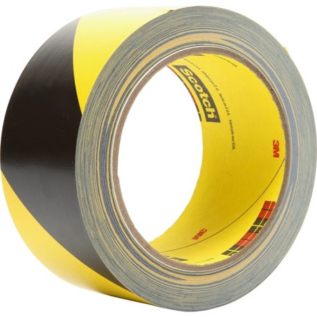 3M Diagonal Stripe Safety Tape - 36 yd Length x 2" Width - Vinyl - 5.40 mil - Rubber Resin Backing - Abrasion Resistant, Chemica