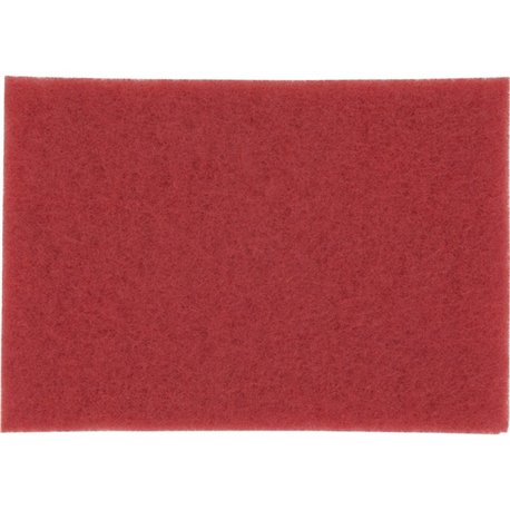 3M Red Buffer Pad - 10/Carton - Rectangle - 14" Width x 1" Thickness - Buffing, Cleaning, Polishing, Scrubbing - Linoleum, Sheet