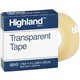 Highland Transparent Light-duty Tape - 36 yd Length x 0.75" Width - 1" Core - Acrylic - Polypropylene Backing - For Mending, Sea