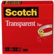 Scotch Transparent Tape - 1/2"W - 72 yd Length x 0.50" Width - 3" Core - Long Lasting, Moisture Resistant, Stain Resistant - For