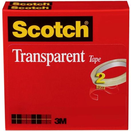 Scotch Transparent Tape - 1/2"W - 72 yd Length x 0.50" Width - 3" Core - Long Lasting, Moisture Resistant, Stain Resistant - For