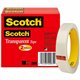 Scotch Transparent Tape - 3/4"W - 72 yd Length x 0.75" Width - 3" Core - Long Lasting - For Sealing, Label Protection, Wrapping,