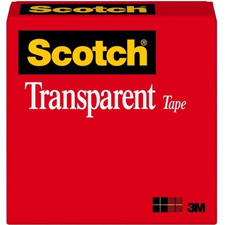 Scotch Transparent Tape - 3/4"W - 36 yd Length x 0.75" Width - 1" Core - Stain Resistant, Moisture Resistant, Long Lasting - For