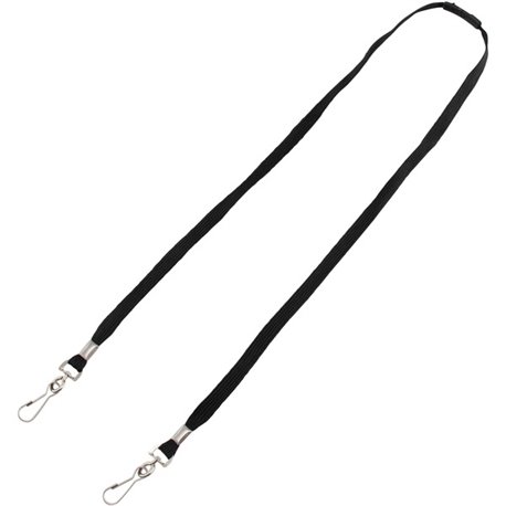 Advantus Face Mask Lanyard - 10 / Pack - Adjustable - J-Hook Attachment - 30" Length - Black