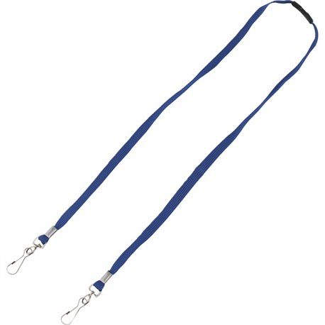 Advantus Face Mask Lanyard - 10 / Pack - Adjustable - J-Hook Attachment - 30" Length - Blue