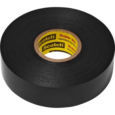 Scotch Super 33 Plus Vinyl Electrical Tape - 22 yd Length x 0.75" Width - Rubber - Vinyl Backing - Flame Resistant, Temperature 