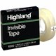 Highland 1/2"W Matte-finish Invisible Tape - 36 yd Length x 0.50" Width - 1" Core - For Mending, Splicing, Holding - 1 / Roll - 