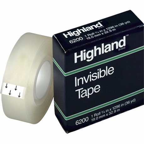 Highland Matte-finish Invisible Tape - 36 yd Length x 0.75" Width - 1" Core - For Mending, Holding, Splicing - 1 / Roll - Matte 